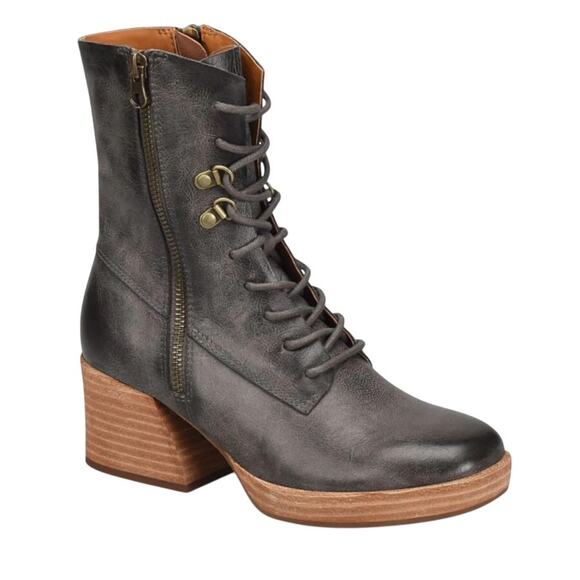 Kork-Ease Womens Raleigh Ankle Boots US 6.5 M EU 37 Dark Grey Leather GUC - Picture 1 of 15